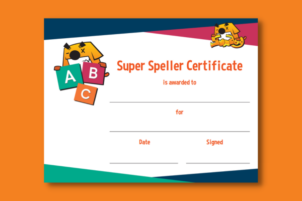 Card image of Sumdog Super Speller certificate 600 x 400